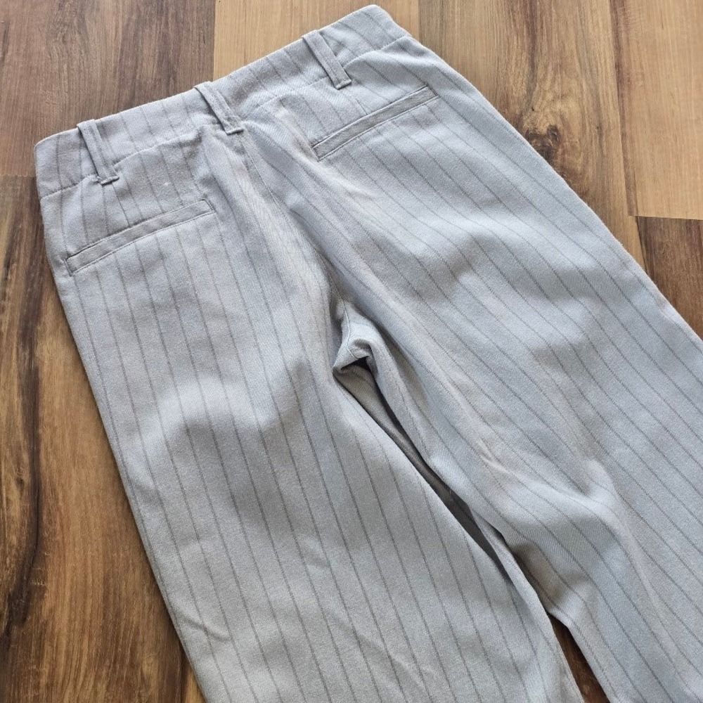Urban Outfitters Wide Leg Trousers Women 0 Grey Pinstripe Dark Academia Core - Picture 8 of 14